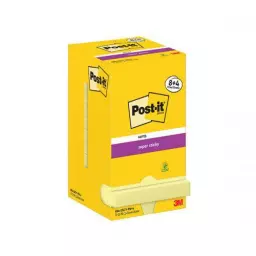 Post-it Super Sticky Notes 76x76mm Canary Yellow Promo Pack 90 Sheets per Pad (Pack 8 + 4 Free) - 7100290174