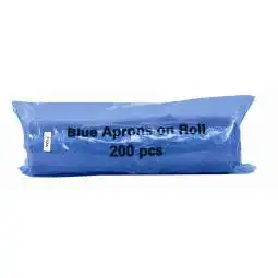 Premium Disposable Aprons on a Roll Blue Pack of 200 11 Micron
