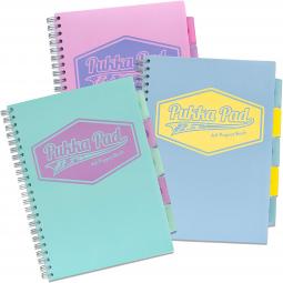 Pukka A4 Pastel Project Book Blue/Pink/Mint 8630-PST Pack of 3
