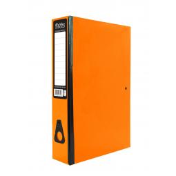 Pukka Brights Box File Foolscap Gloss Laminated Paper Board 75mm Spine Orange (Pack 10) BR-7775