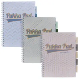 Pukka Haze Project Book A4 Wirebound 200 Ruled Pages 80gsm Paper With 5 Repositional Dividers Assorted Colours (Pack 3) - 9871(AST)-HZE