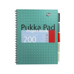 Pukka Metallic Project Book A4 Wirebound 200 Pages Polypropylene Cover (Pack 3) 8521-MET