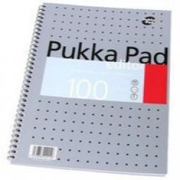 Pukka Pad A4 Editor Wirebound Ruled 100 Page Metallic 3 Pack EM003