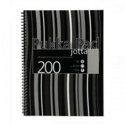Pukka Pad A4 Polypropylene Jotta 200 Page Black Stripe Pack of 3