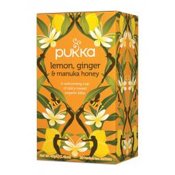 Pukka Tea Lemon Ginger & Manuka Honey Tea Envelopes (Pack 20)