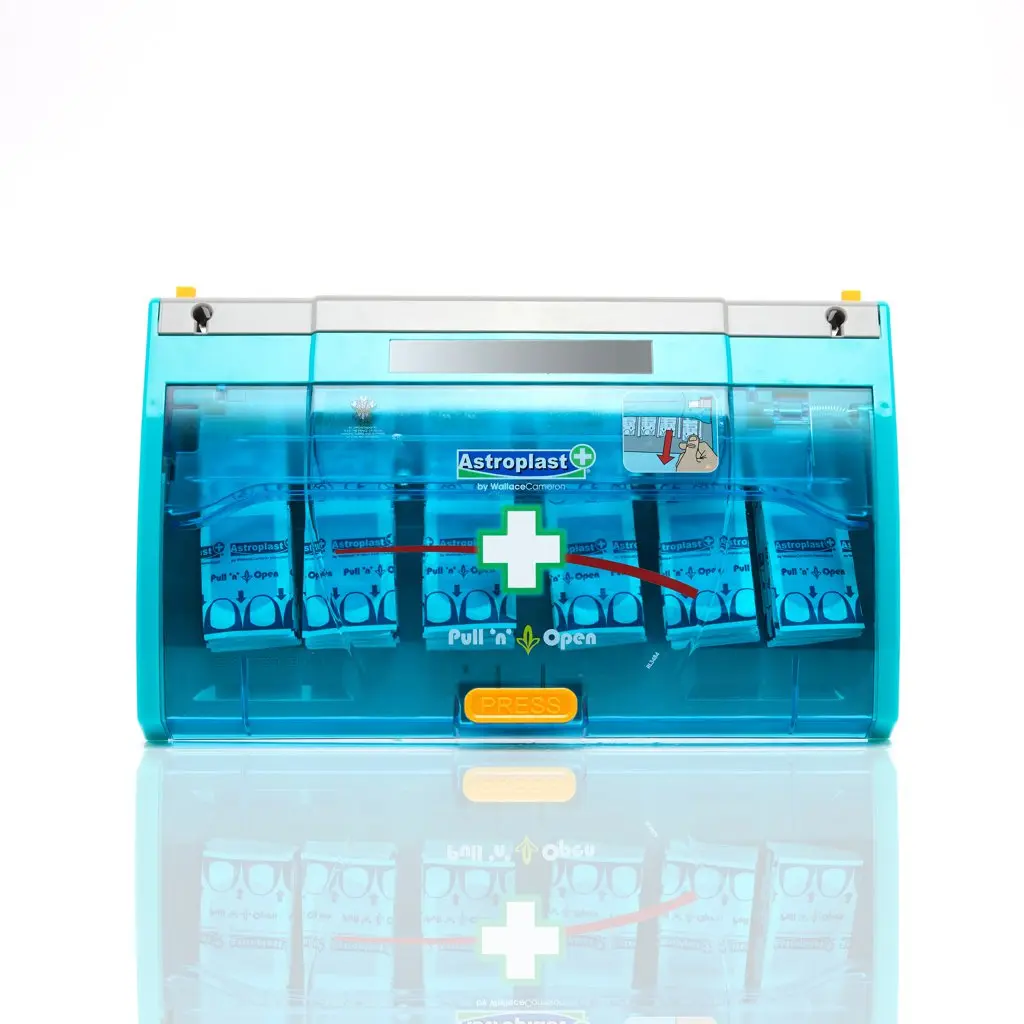 Astroplast Pull N Open Plaster Dispenser With 60 Blue Detectable Plasters 7.2cm x 2.5cm - 1007021