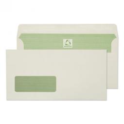 Purely Environmental DL 90gsm Self Seal Window Wallet Natural White Pack of 500
