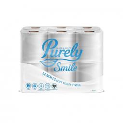 Purely Smile Toilet Roll 3Ply White Pack of 12