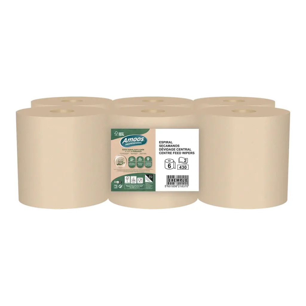 Purely Kind Unbleached Centrefeed Roll 2ply 124m (Pack 6) - PK1213