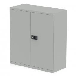 Qube by Bisley 2 Door Stationery Cupboard with Shelf Goose Grey BS0025