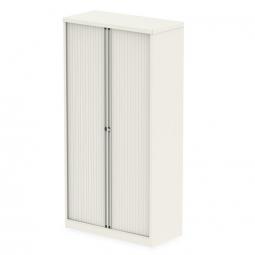 Qube by Bisley Side Tambour Cupboard 2000mm without Shelves Chalk White BS0015