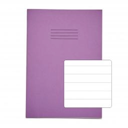 Rhino A4 Exercise Book 64 Page Feint Ruled 15mm Purple (Pack 50) - VEX677-74-8