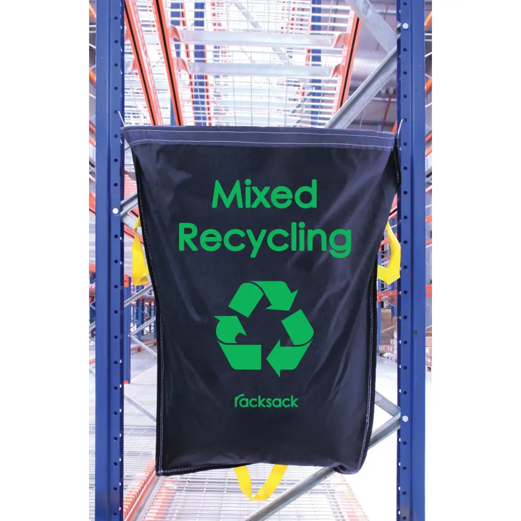 Racksack Hard-wearing and Re-usable Mixed Recycling Sack 160 Litre Capacity Blue With Green Text (each) - RSB1/MR