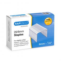 Rapesco 26/6mm Galvanised Staples (Pack of 5000)