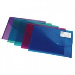 Rapesco ID Popper Wallet A4 Bright Transparent Colours Pack 5