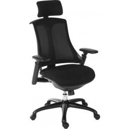 Rapport Mesh Back Executive Office Chair with Fabric Seat Black - 6964BLK