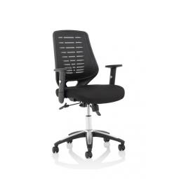 Relay Task Operator Chair Airmesh Seat Black Back Adjustable Arms KC0285