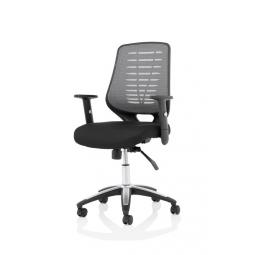 Relay Task Operator Chair Airmesh Seat Silver Back Adjustable Arms KC0286