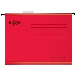 Rexel Classic Reinforced Suspension File A4 Red Box of 25