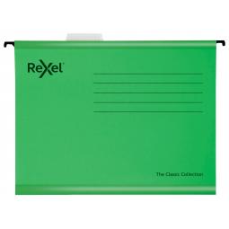 Rexel Classic Reinforced Suspension File Foolscap Green Box of 25