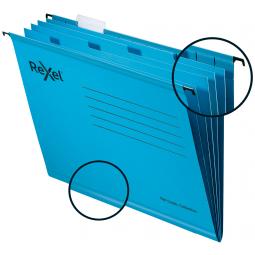 Rexel Classic Suspension File with Dividers Foolscap Blue Box of 10
