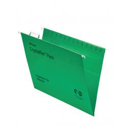 Rexel Crystalfile Flexi Foolscap Suspension File V-Base Green Pack of 50