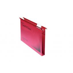 Rexel Crystalfile Suspension File Reinforced Wide Base 30mm Red Box of 50