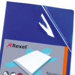 Rexel Nyrex Folder Cut Flush A4 Blue 12161BU Pack of 25