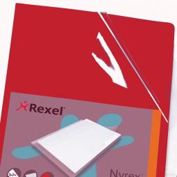 Rexel Nyrex Folder Cut Flush A4 Red 12161RD Pack of 25
