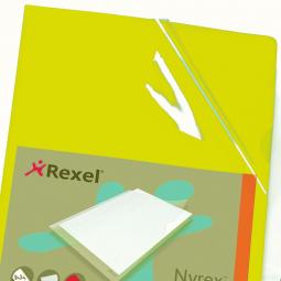Rexel Nyrex Folder Cut Flush A4 Yellow 12161YE Pack of 25