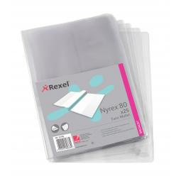 Rexel Nyrex Twin Wallet Clear 12195 Pack of 25