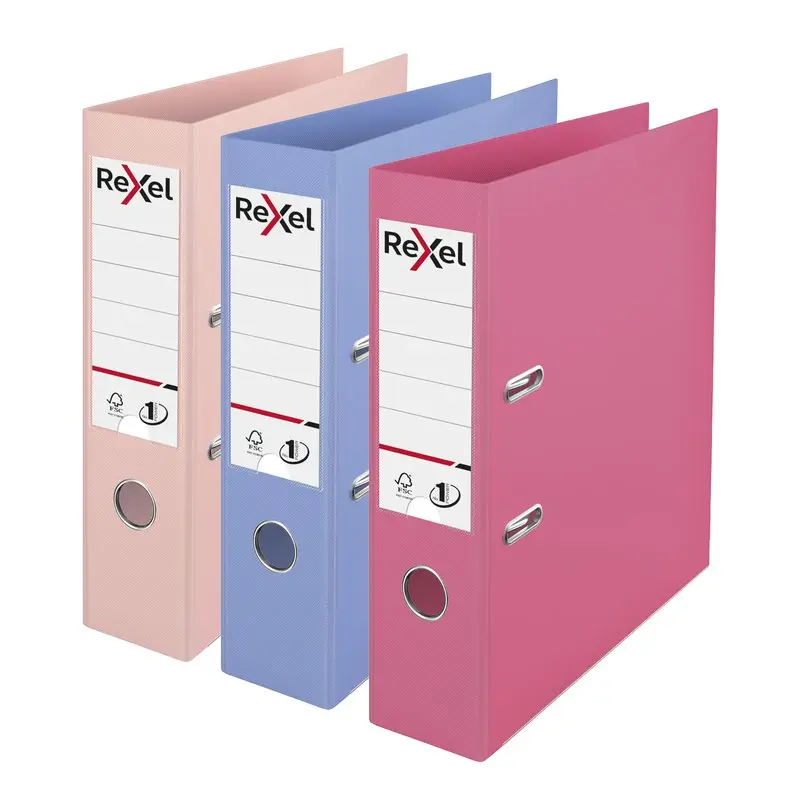 Rexel Solea Polypropylene Lever Arch File A4 75mm Assorted PK3 - 2115711