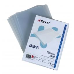 Rexel Superfine Cut Flush Folder A4 Clear Pack of 100 12175
