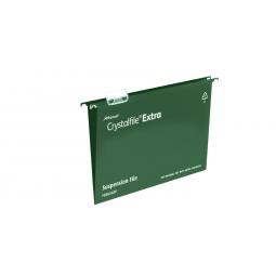 Rexel Twinlock Crystalfile Extra Polypropylene Suspension File A4 Green Box of 25