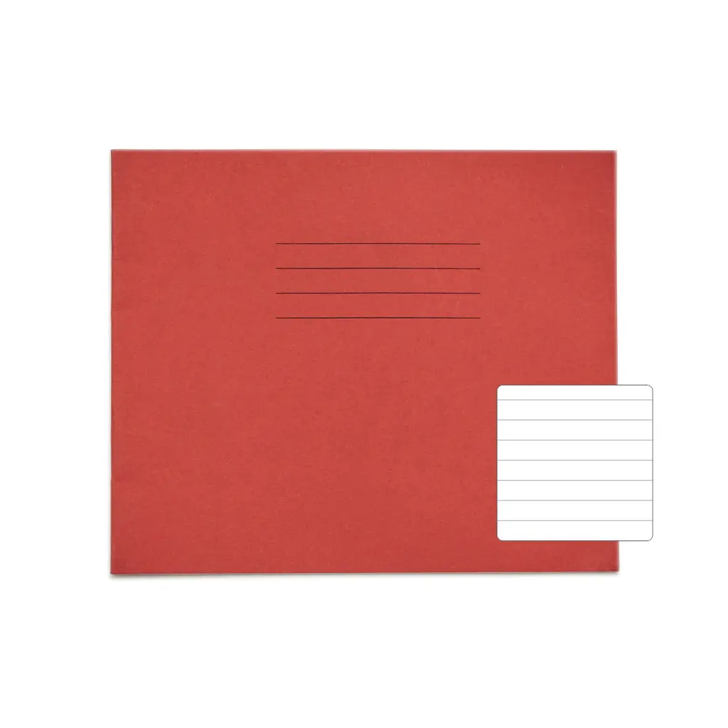 RHINO 138 x 165 Exercise Book 24 Page Ruled Feint 11mm Red (Pack 100) - VEX032-156-6