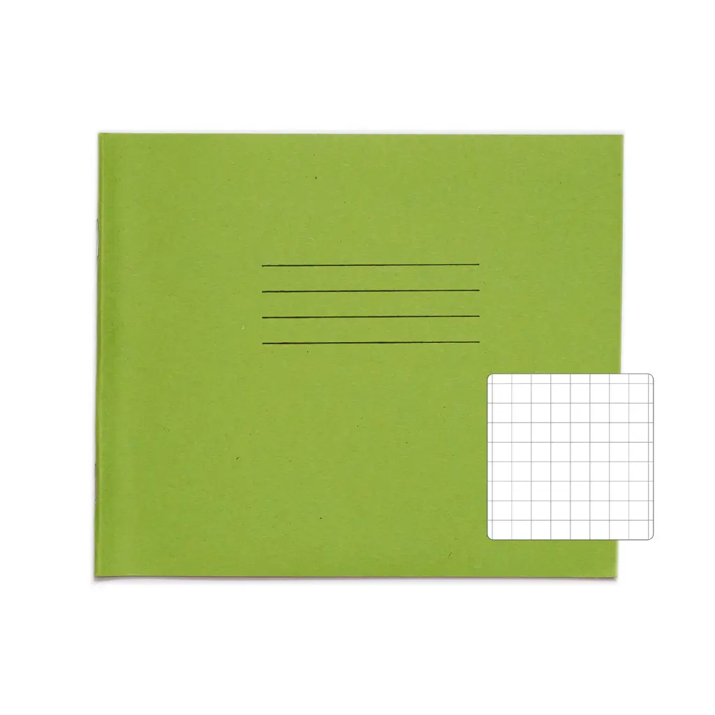 RHINO 138 x 165 Exercise Book 24 Page 10mm Squared Light Green (Pack 100) - VEX032-172-2