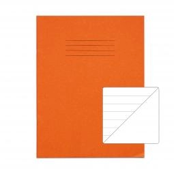 Rhino 9 x 7 A5+ Exercise Book 48 Page Feint Ruled 12mm With Plain Reverse Orange (Pack 100) - VAG014-2