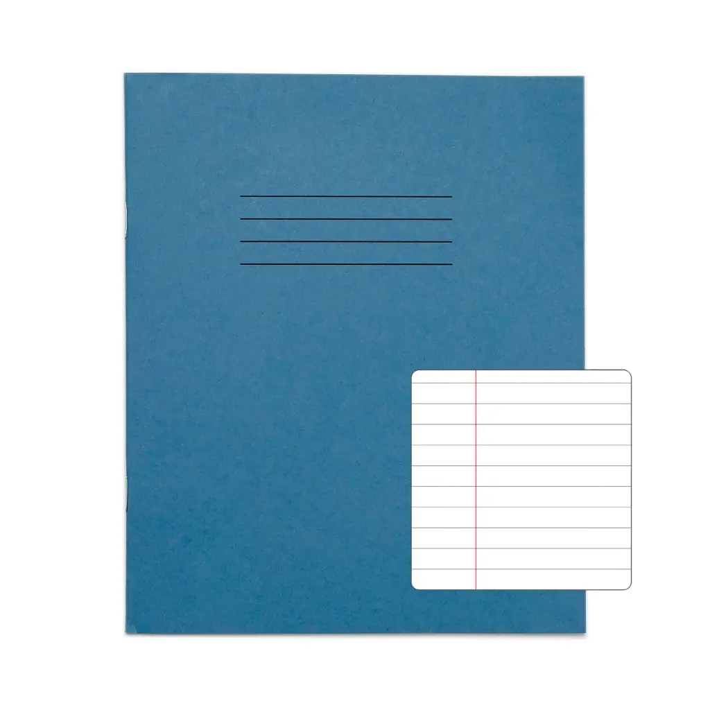 RHINO 8 x 6.5 Exercise Book 32 Page Ruled Feint 8mm Light Blue (Pack 100) - VEX142-181-6