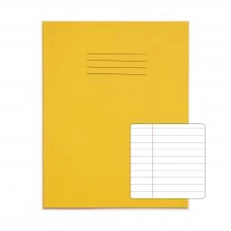 Rhino 9 x 7 Exercise Book 80 Page Ruled F8M Yellow Pack 100 VEX554-148-6