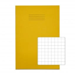 Rhino A4 Exercise Book 32 Page 10mm Squared Yellow (Pack 100) - VDU014-152-0