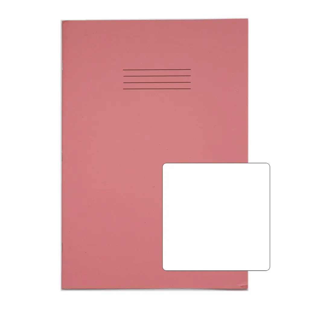 RHINO A4+ (13 x 9 inch) Oversized Exercise Book 48 Page Plain Pink (Pack 50) - VDU048-102-4