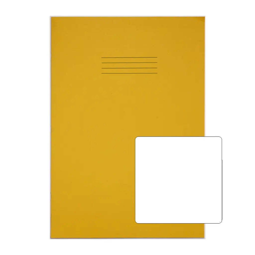 RHINO A4+ (13 x 9 inch) Oversized Exercise Book 48 Page Plain Yellow (Pack 50) - VDU048-113-8