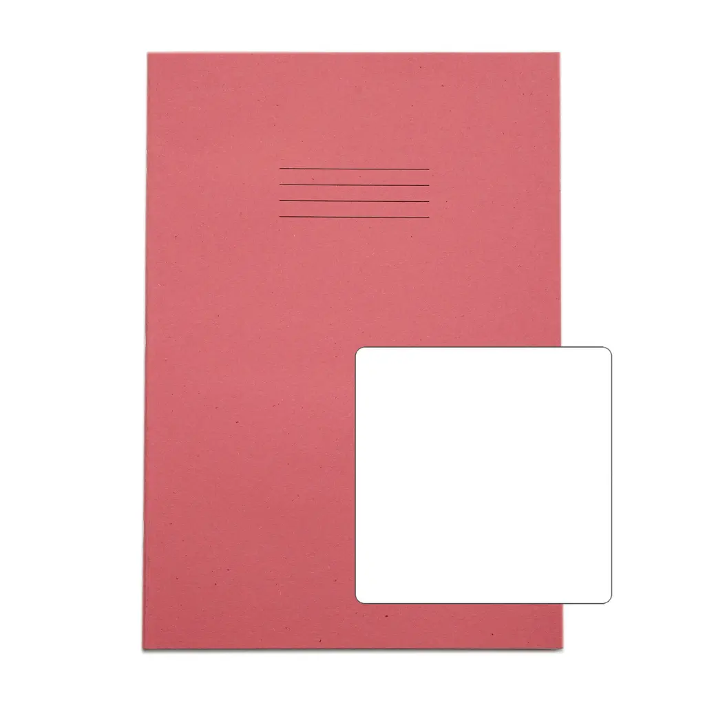 Rhino A4 Exercise Book 80 Page Plain Pink (Pack 50) - VEX668-235-2