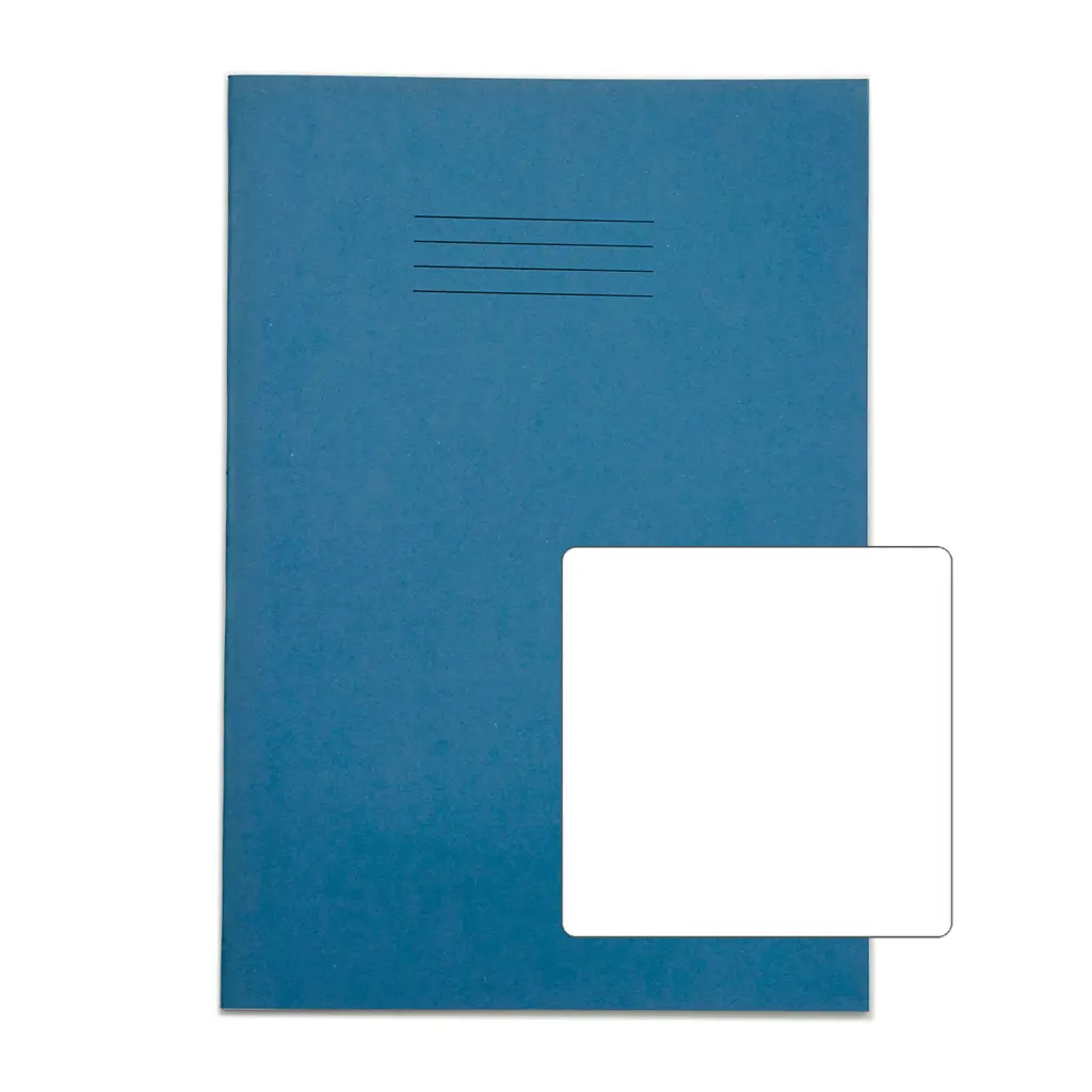 RHINO A4+ (13 x 9 inch) Oversized Exercise Book 80 Page Plain Light Blue (Pack 50) - VDU080-161-6