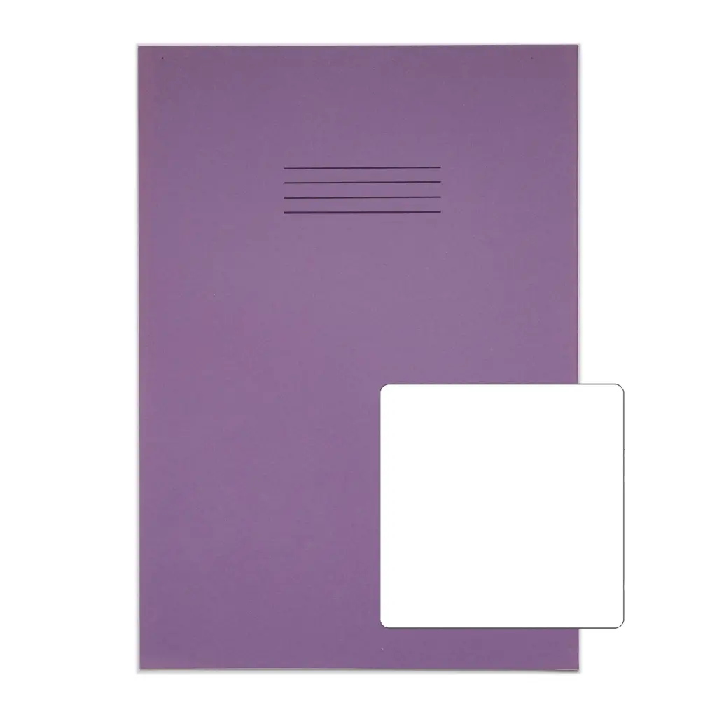 RHINO A4+ (13 x 9 inch) Oversized Exercise Book 80 Page Plain Purple (Pack 50) - VDU080-124-4