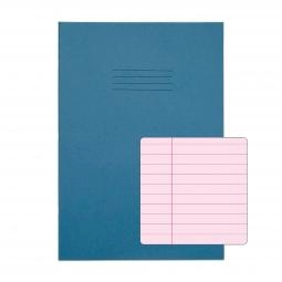 Rhino A4 Special Exercise Book 48 Page Ruled F8M Light Blue with Tinted Pink Paper (Pack 10) - EX68197PP-6