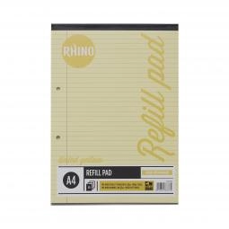 Rhino A4 Special Refill Pad 50 Leaf Feint Ruled 8mm With Margin Yellow Tinted Paper (Pack 6) - HAYFM-6