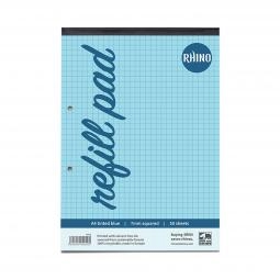 Rhino A4 Special Refill Pad 50 Leaf 7mm Squared Blue Tinted Paper (Pack of 6) - HABQ-8