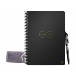 Rocketbook Core Executive A5 Reusable Smart Notebook 36 Pages Dot Grid With Erasable Pen Black 505473