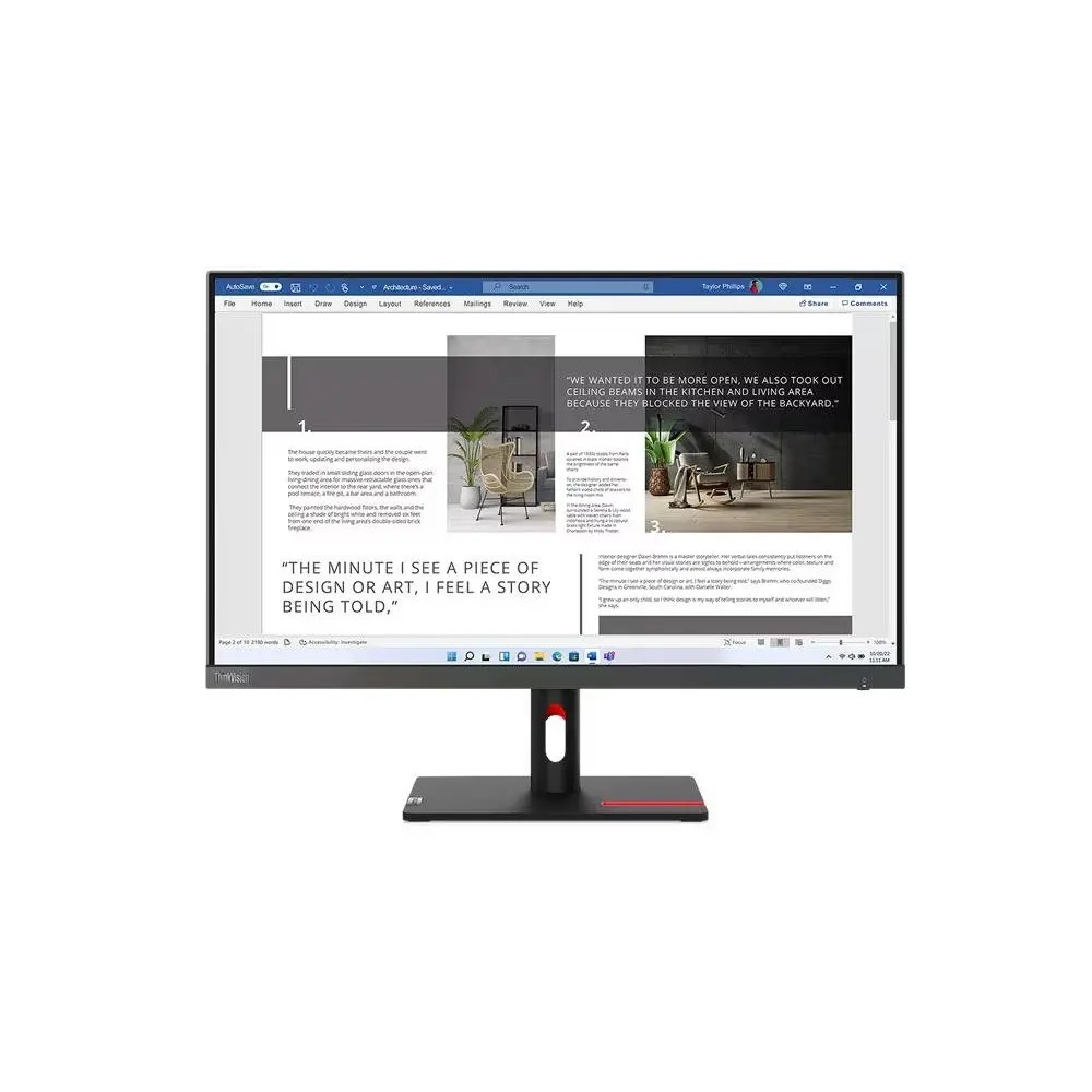 Lenovo ThinkVision S27i-30 27 Inch 1920 x 1080 Pixels Full HD IPS Panel 100Hz Refresh Rate HDMI VGA Monitor